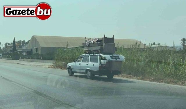 Trafikte tehlikeli yolculuk kamerada