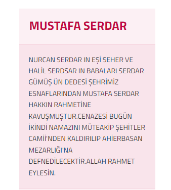 Kütahya vefat - Mustafa Serdar