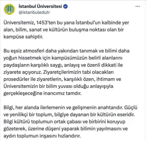 Istanbul Üniversitesi Açıklama