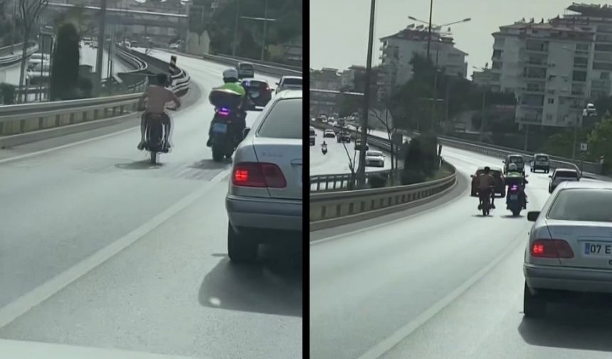 Trafik Polisinin Üzerine Motosiklet Sürdü
