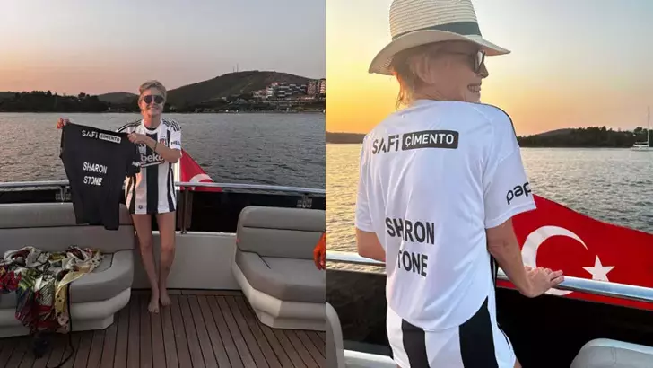 Sharon Stone'a Bodrum’da Beşiktaş Forması Hediye Edildi-2