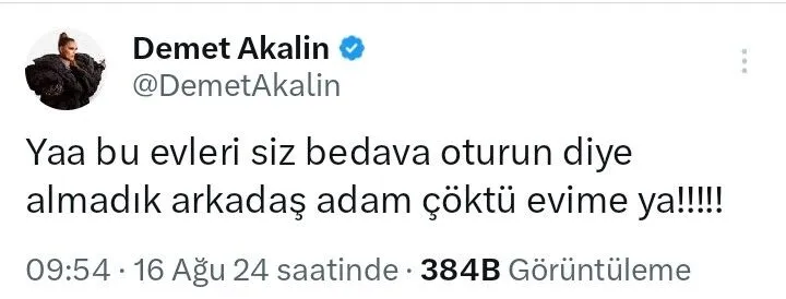 Demet Akalın'ın Kiracı Sorunu: 