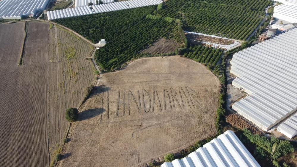 Funda Arar hayranı çiftçi, tarlasına traktörle ismini yazdı