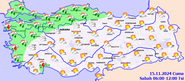 Yurtta Hava Durumu Detay 15 Kasim