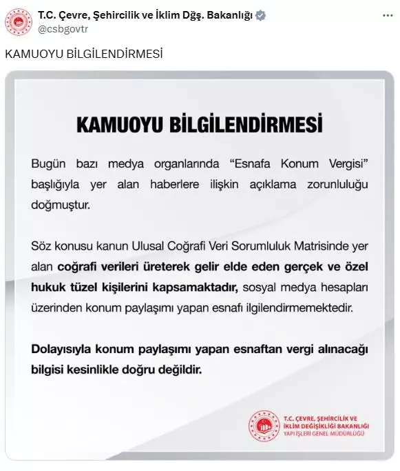 Esnaftan konum vergisi alınacak mı? Resmi açıklama geldi1