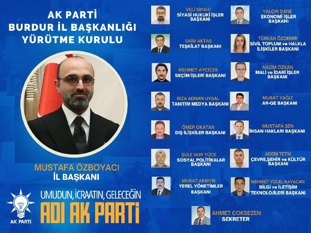 Ak Parti Burdur İl Yürütme Kurulu Kadrosu Açıklandı İşte Yeni Isimler! 1