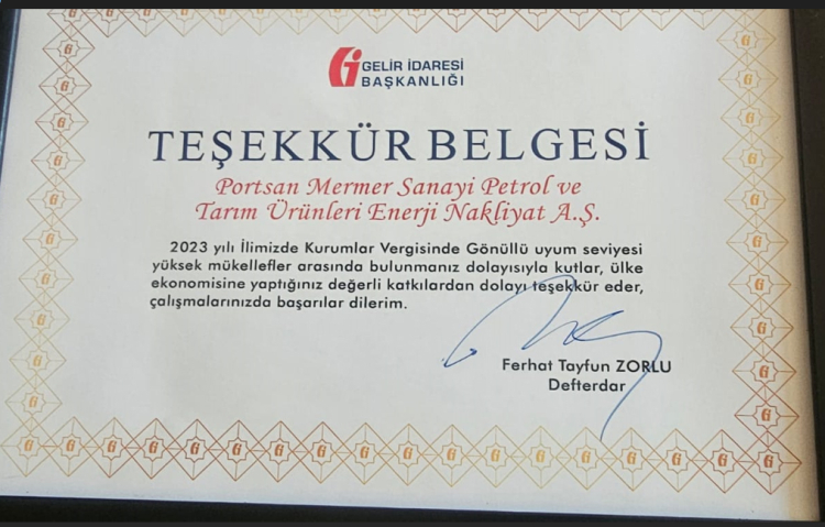 Özel Onur Belgesi Verildi!-1